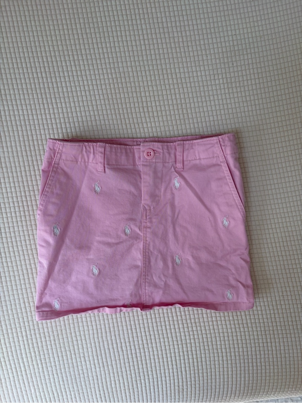 Polo by Ralph Lauren Pink Embroidered Logo Skirt (Navy Label)